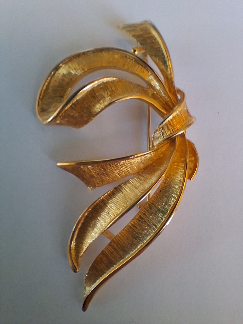 Napier Gold Leaf-Style Women's Brooch - Elegant Gold Tone Pin